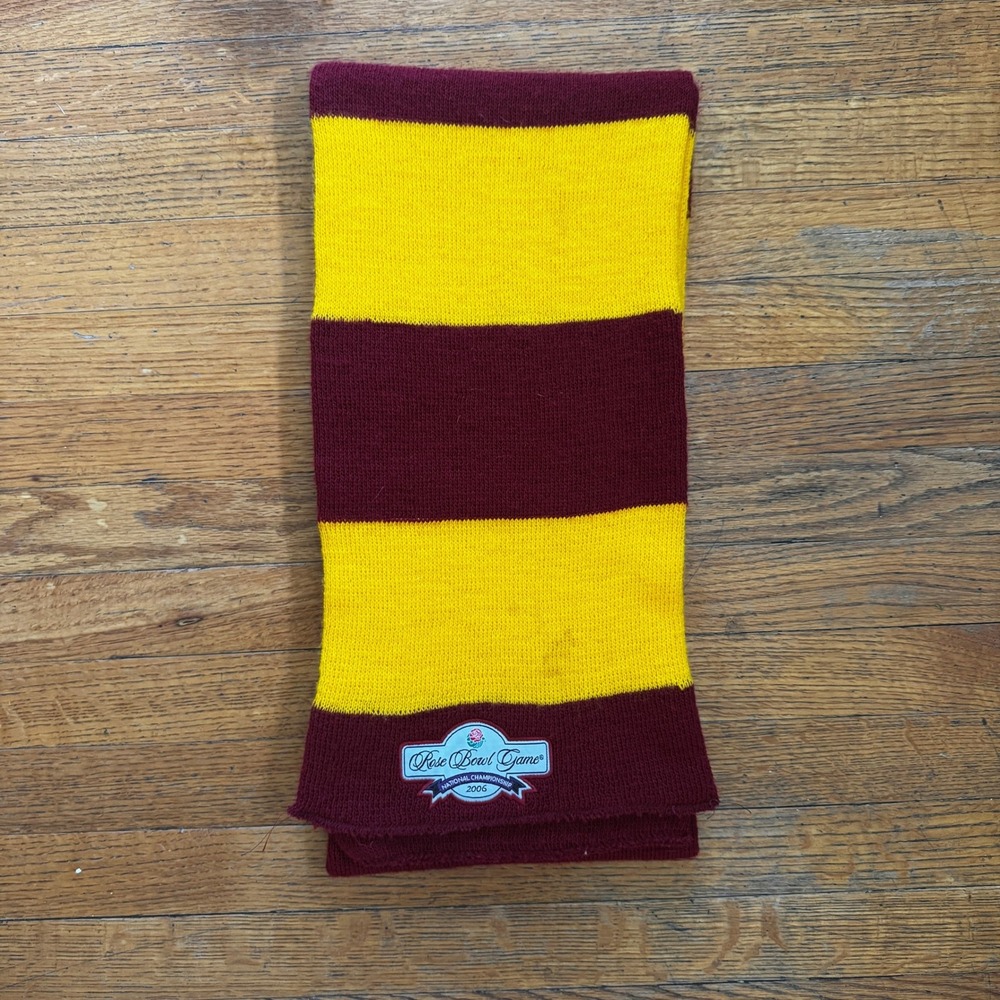 Vintage Rose Bowl Game 2006 National Championship‎ Scarf Striped Maroon Gold
